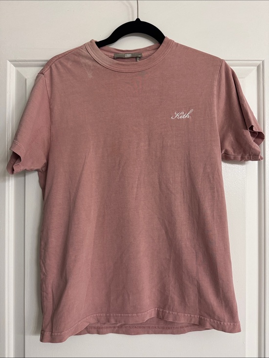 Kith Tops - Kith Woman’s Dusty Rose Pink Embroidered Logo Tee